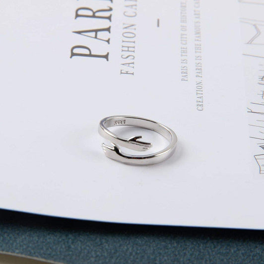 Alloy Simple Hands Hug Ring