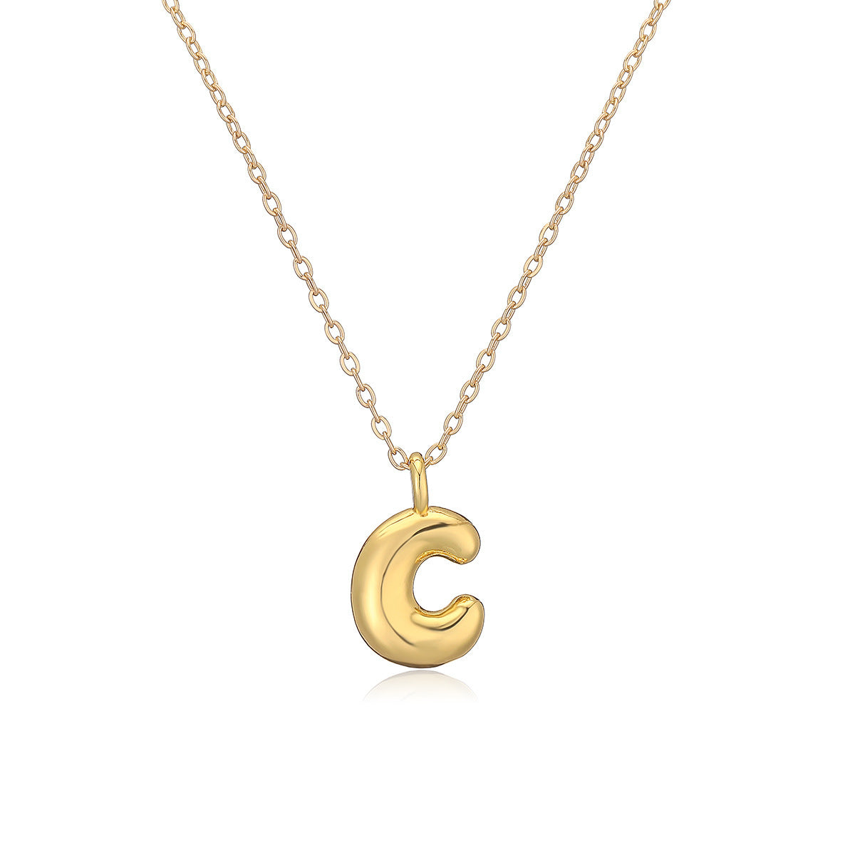 Copper Plated Gold English Letters Pendant Necklace