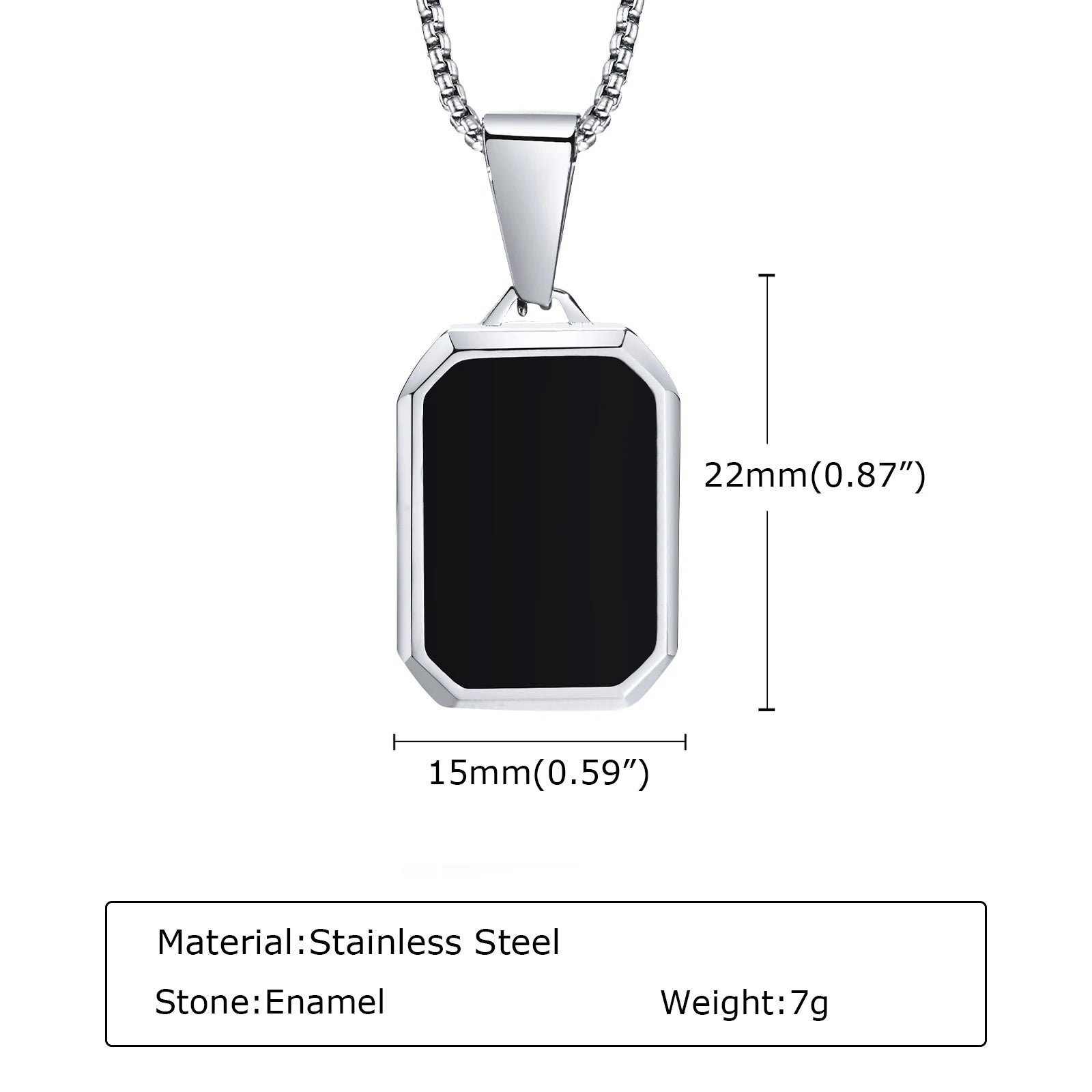 Natural Stone Pendant Necklace for Men – Stainless Steel Chain
