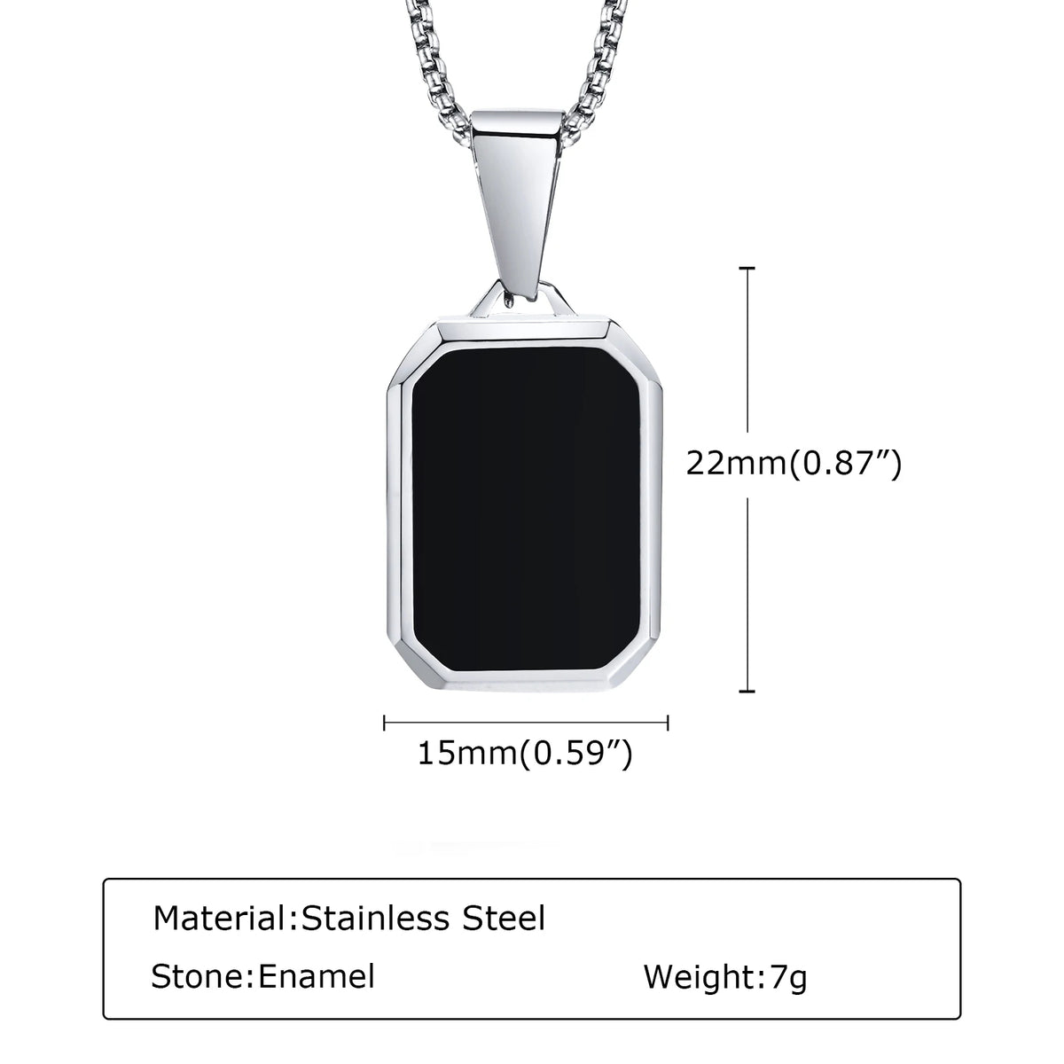 Natural Stone Pendant Necklace for Men – Stainless Steel Chain