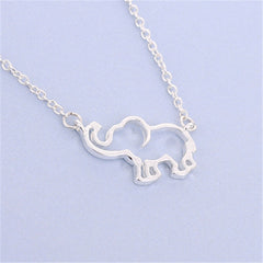 Elephant pendant necklace lucky hollow like clavicle chain