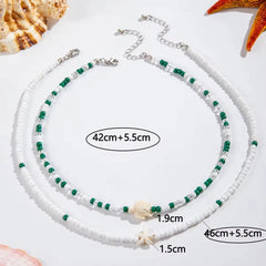 Coastal Charm Layered Beaded Necklace Set for Women