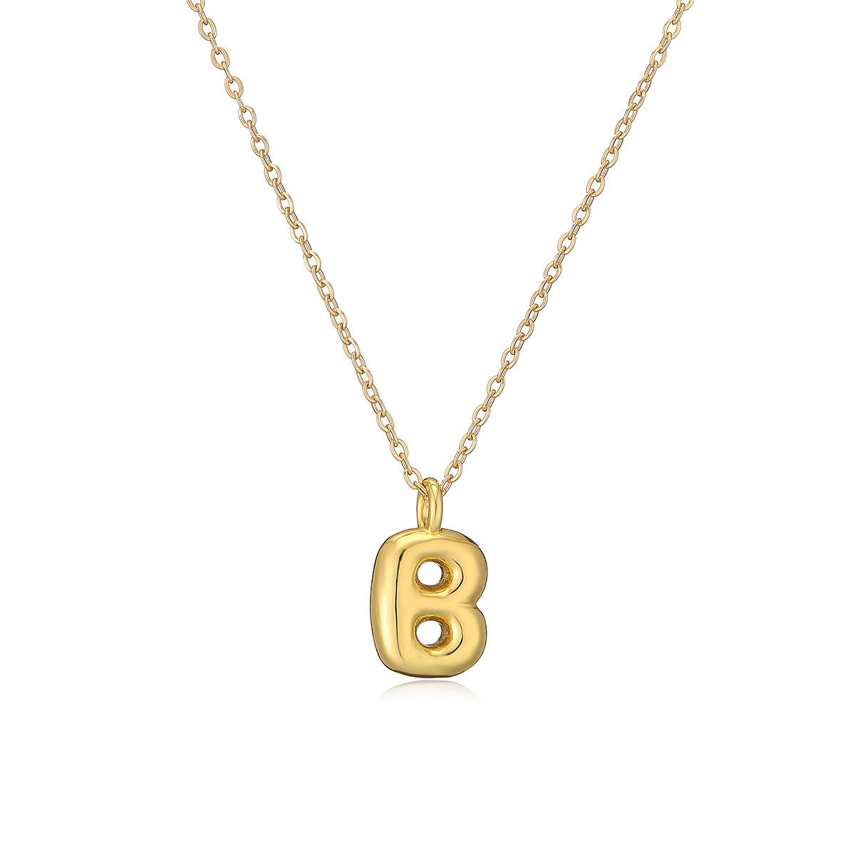 Copper Plated Gold English Letters Pendant Necklace