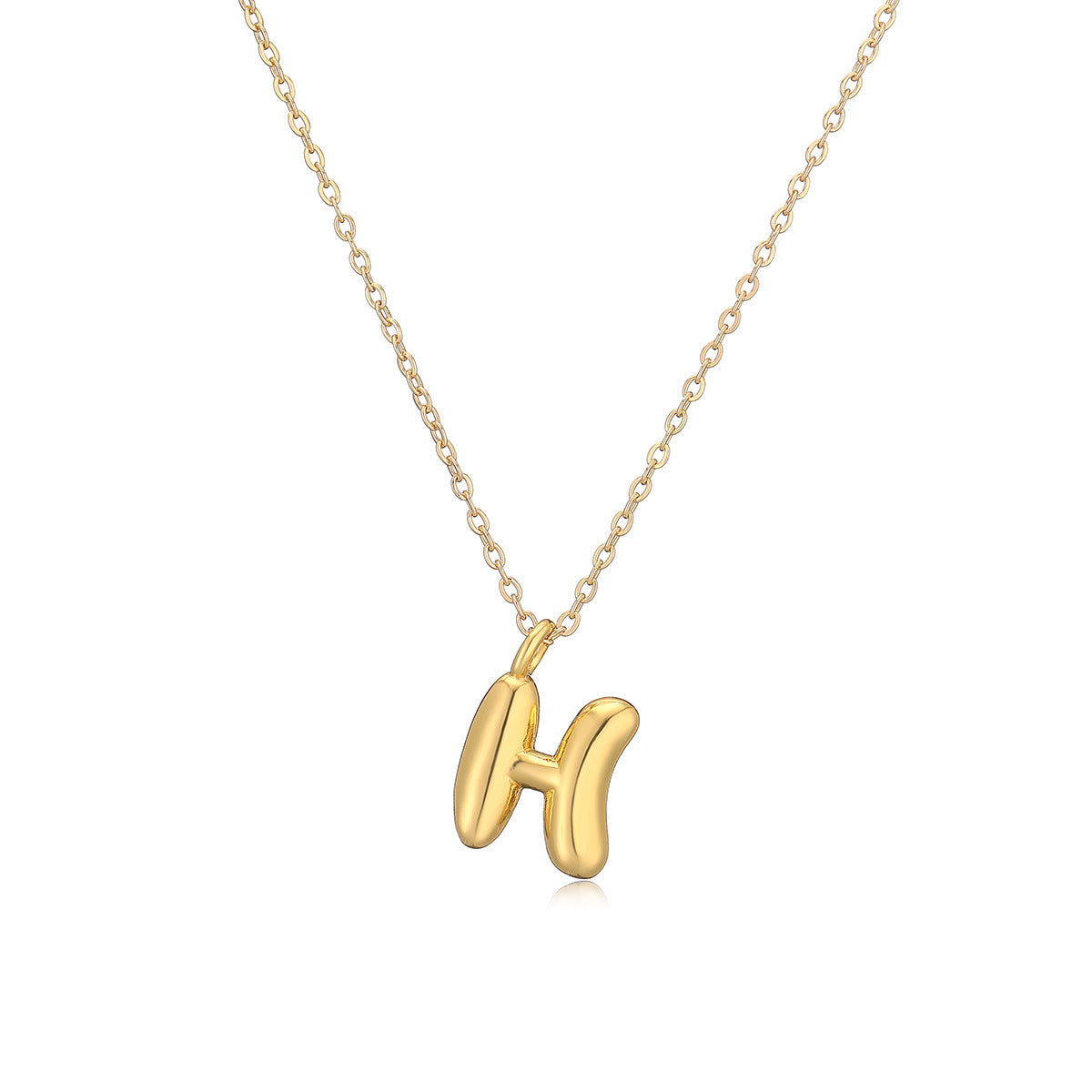 Copper Plated Gold English Letters Pendant Necklace