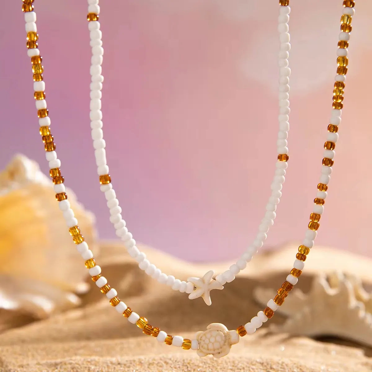 Coastal Charm Layered Beaded Necklace Set for Women