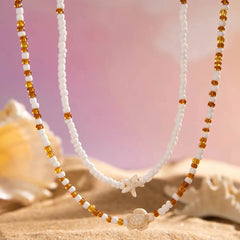 Coastal Charm Layered Beaded Necklace Set for Women