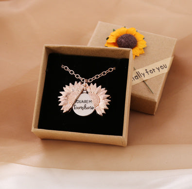 You Are My Sunshine Sunflower Necklace Women Men