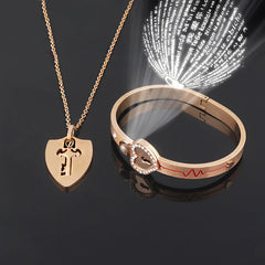 Titanium Steel Couple Love Lock Bracelet