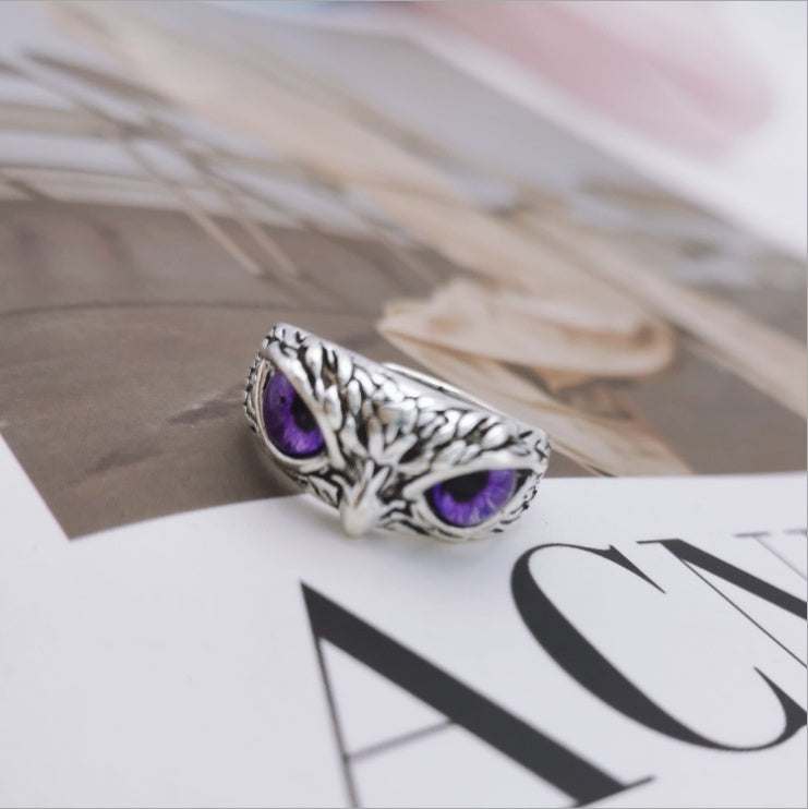 Fashion Vintage Demon Eye Owl Ring For Women