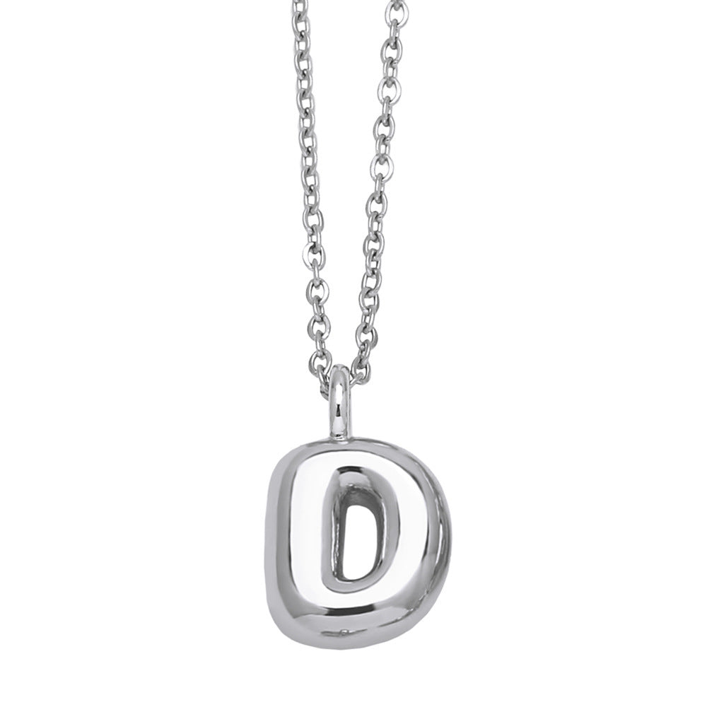 Copper Plated Gold English Letters Pendant Necklace