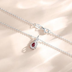 Solid White Gold Birthstone Pendant Necklace for Women