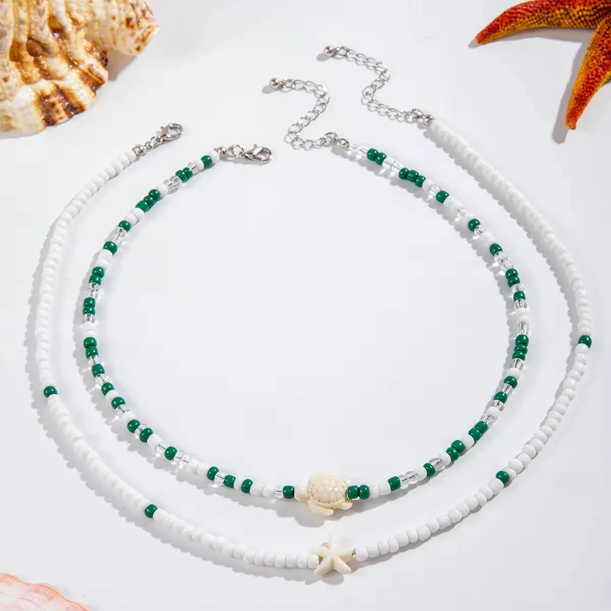 Coastal Charm Layered Beaded Necklace Set for Women