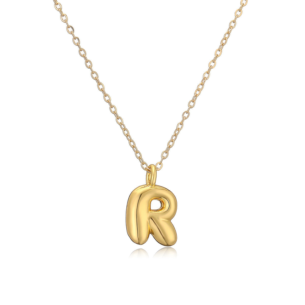 Copper Plated Gold English Letters Pendant Necklace