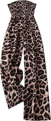 Women's Stylish Leopard Print Loose Jumpsuit