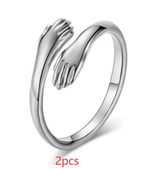 Alloy Simple Hands Hug Ring