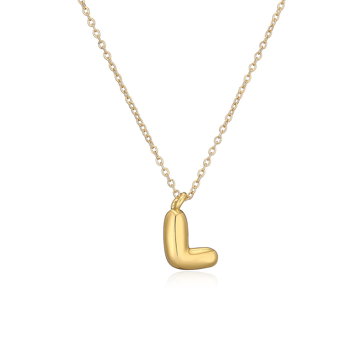 Copper Plated Gold English Letters Pendant Necklace