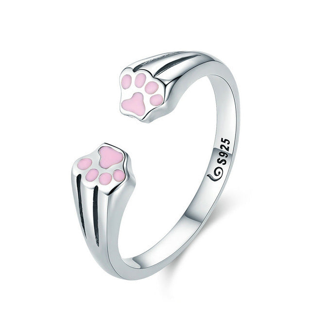 Sterling Cute Pet Paw Ring