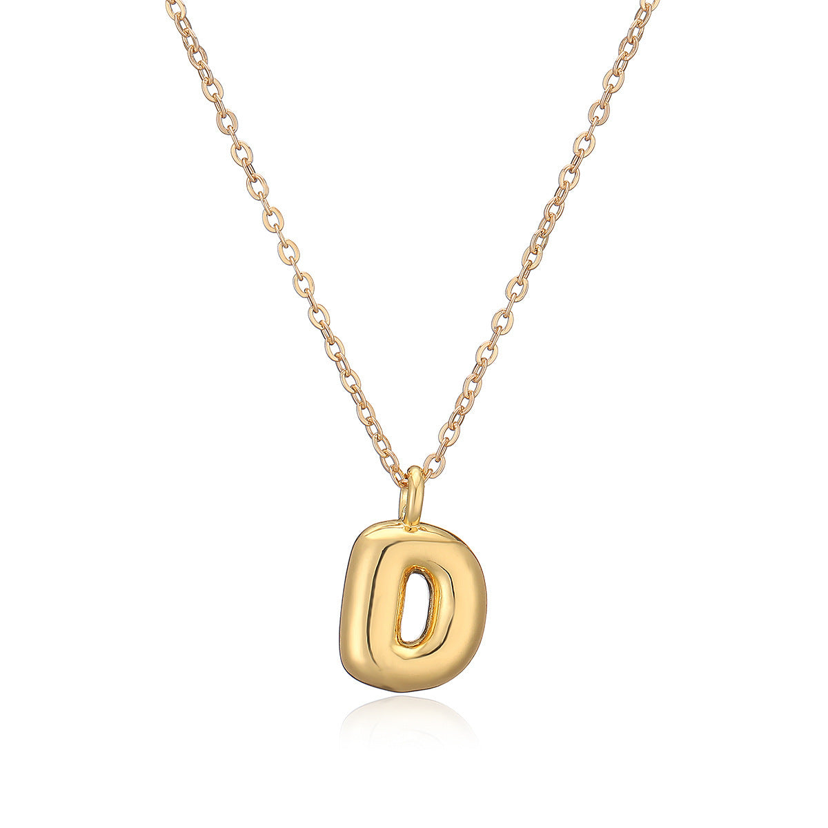 Copper Plated Gold English Letters Pendant Necklace