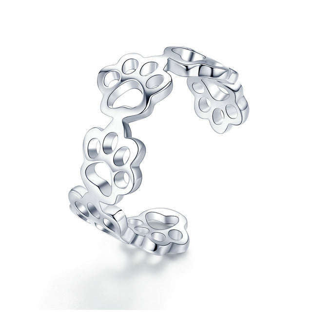 Sterling Cute Pet Paw Ring