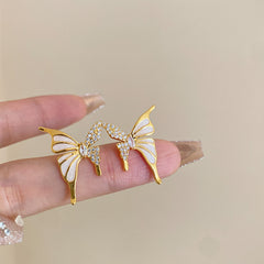 Fashion Jewelry Rhinestone Dripped Butterflies Stud Earrings