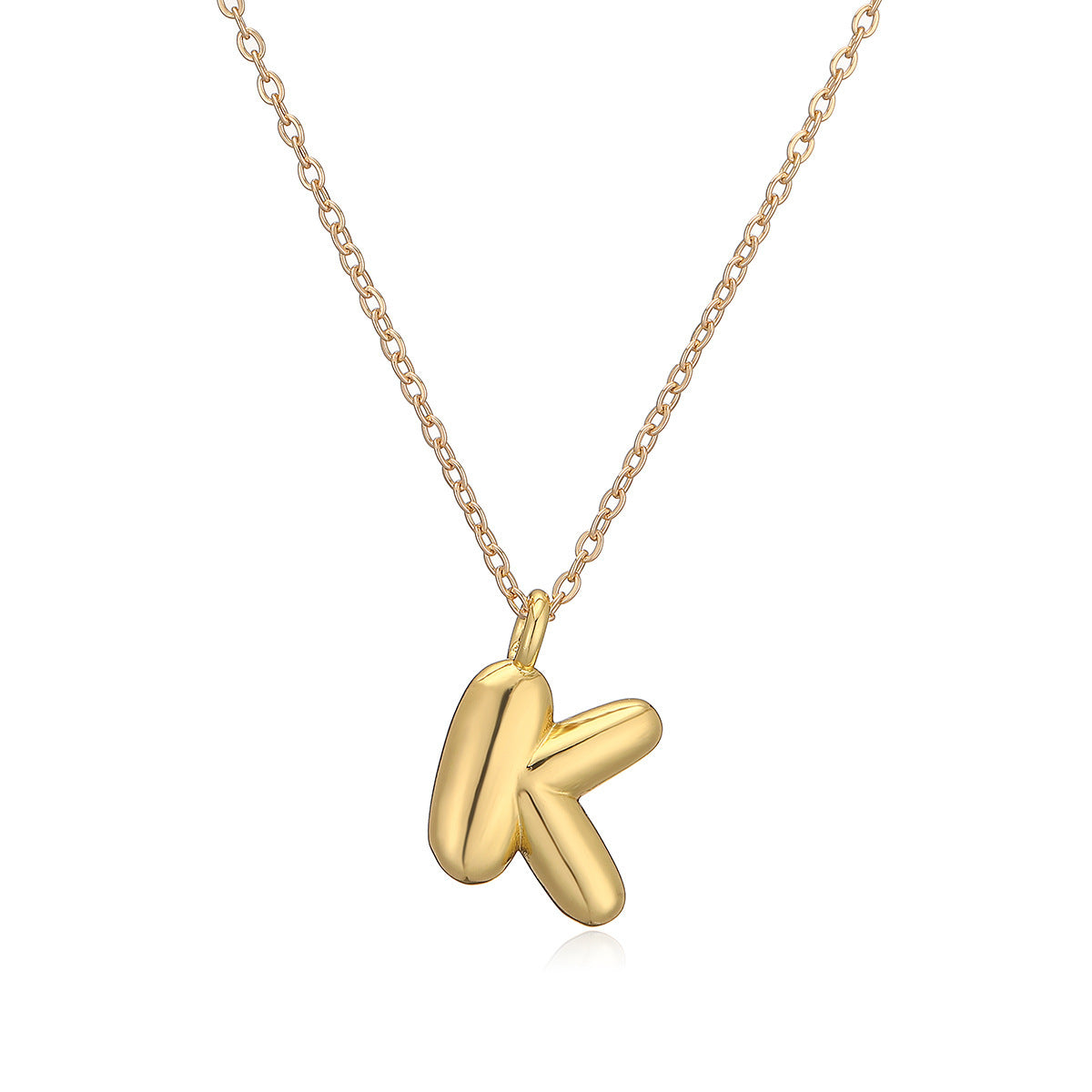 Copper Plated Gold English Letters Pendant Necklace