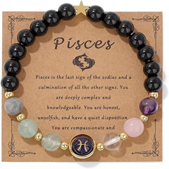 12 Constellation Beaded Bracelet Natural Stone