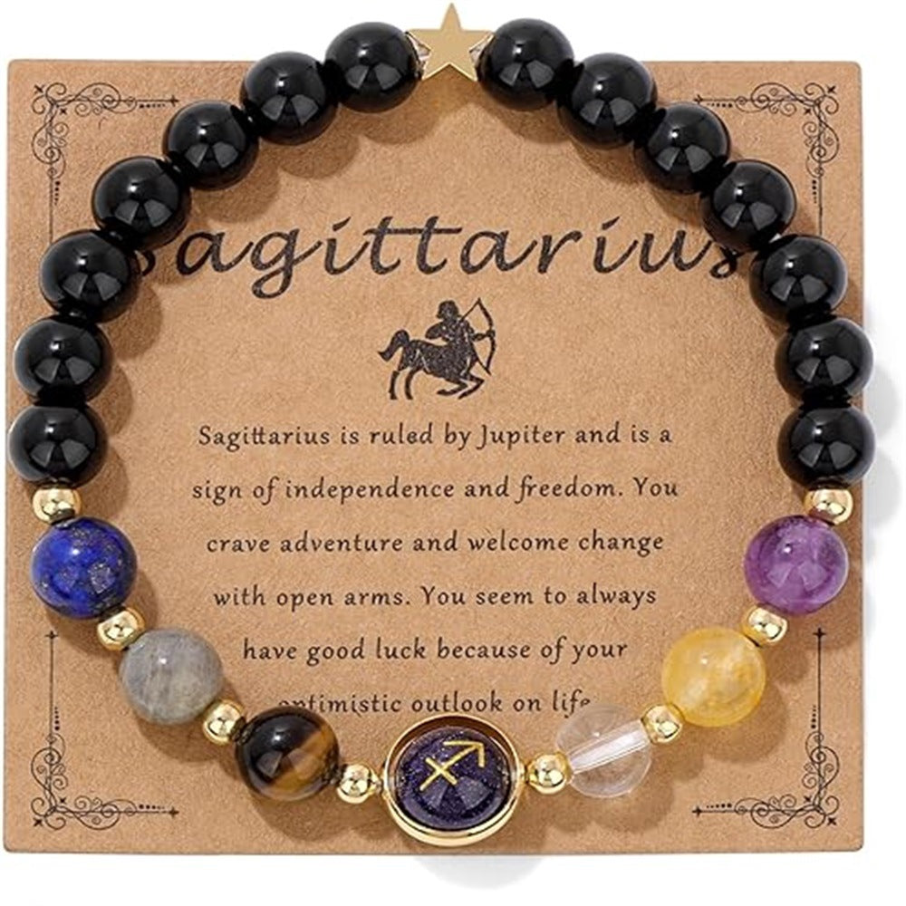 12 Constellation Beaded Bracelet Natural Stone