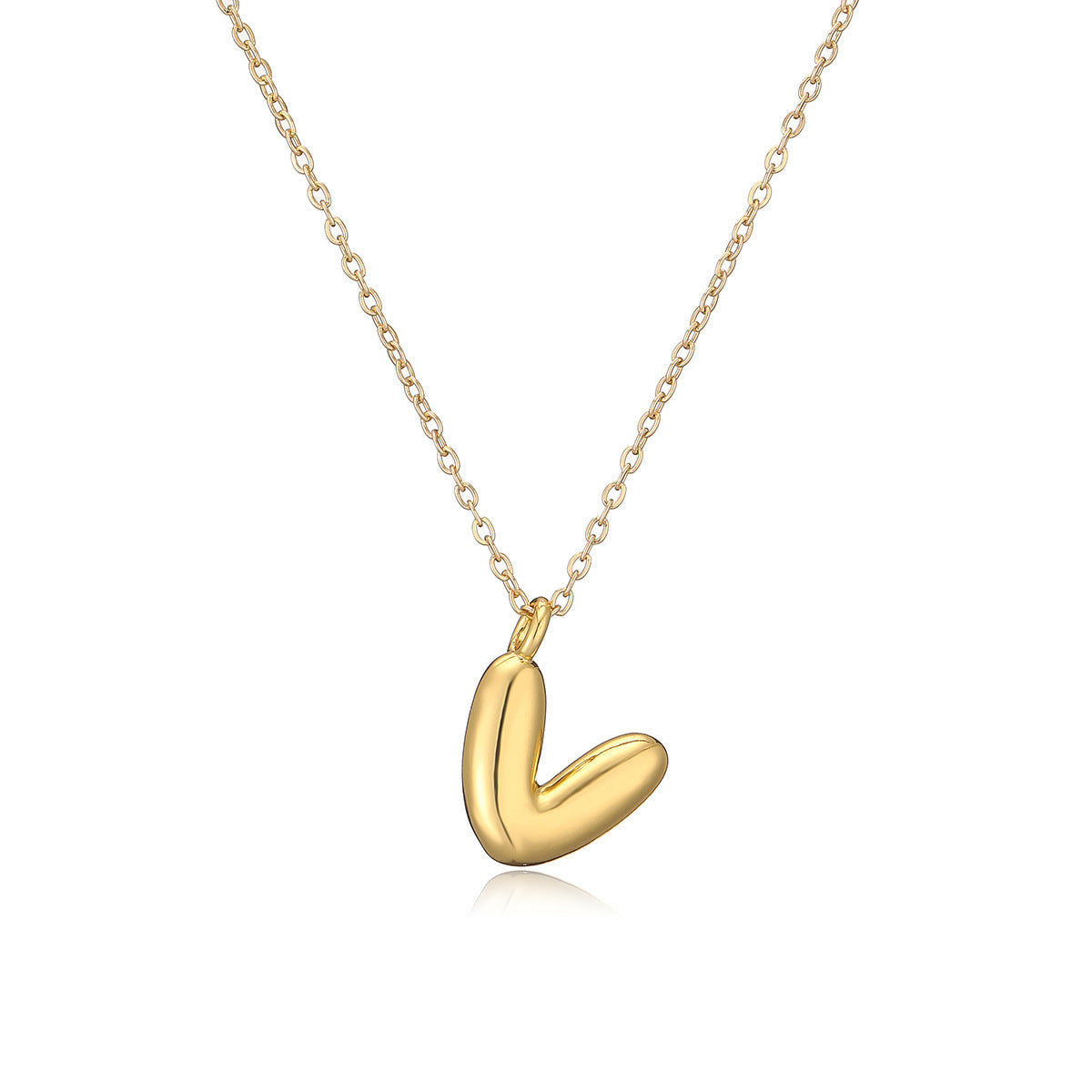 Copper Plated Gold English Letters Pendant Necklace