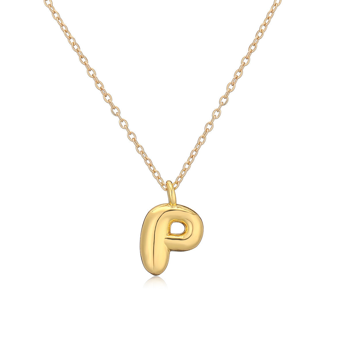 Copper Plated Gold English Letters Pendant Necklace