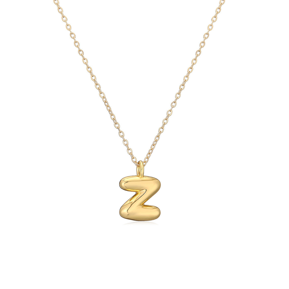 Copper Plated Gold English Letters Pendant Necklace