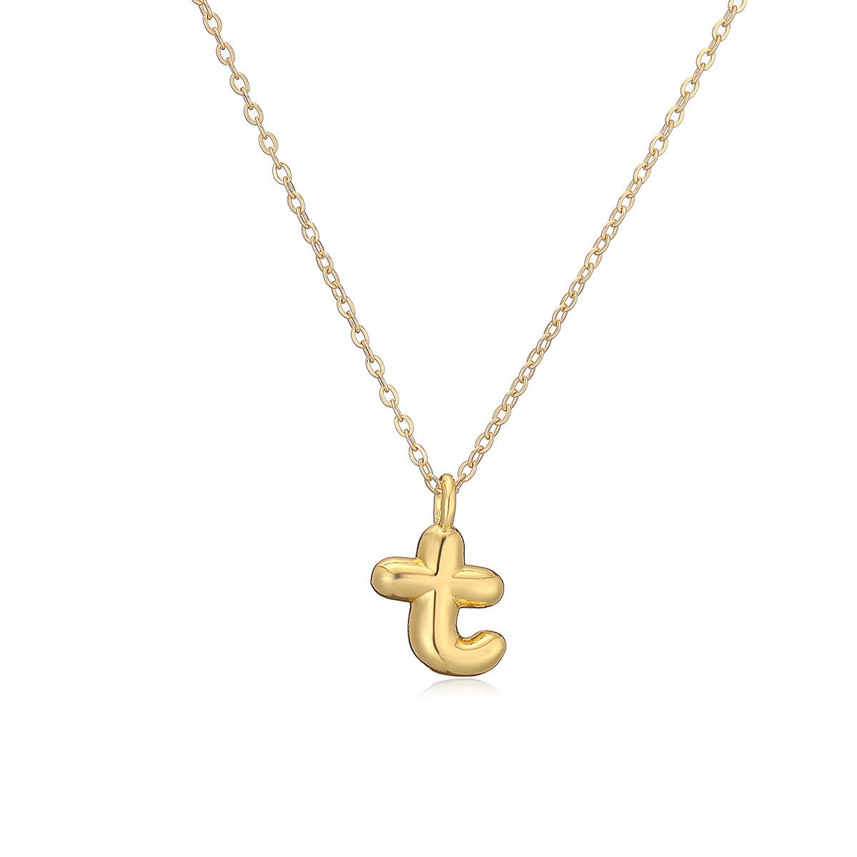 Copper Plated Gold English Letters Pendant Necklace