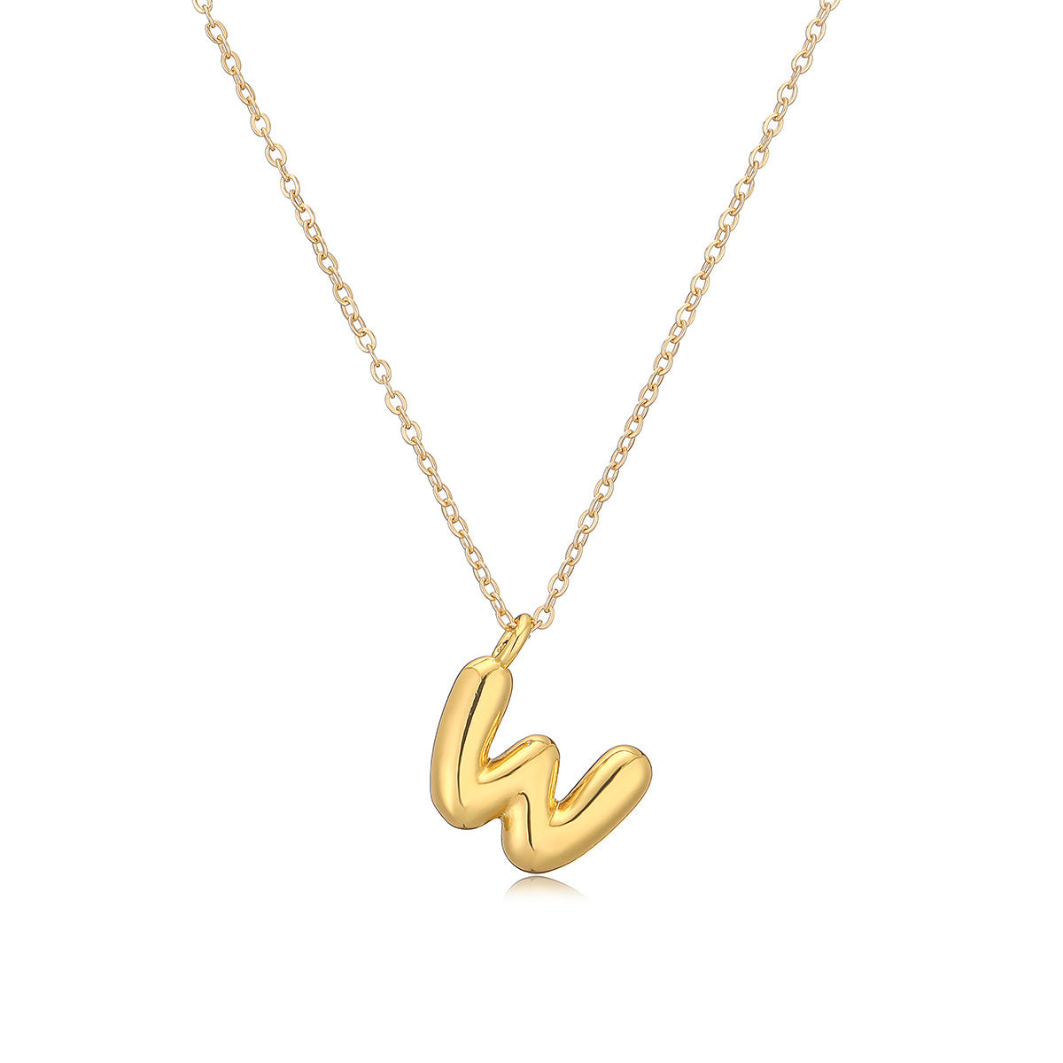 Copper Plated Gold English Letters Pendant Necklace