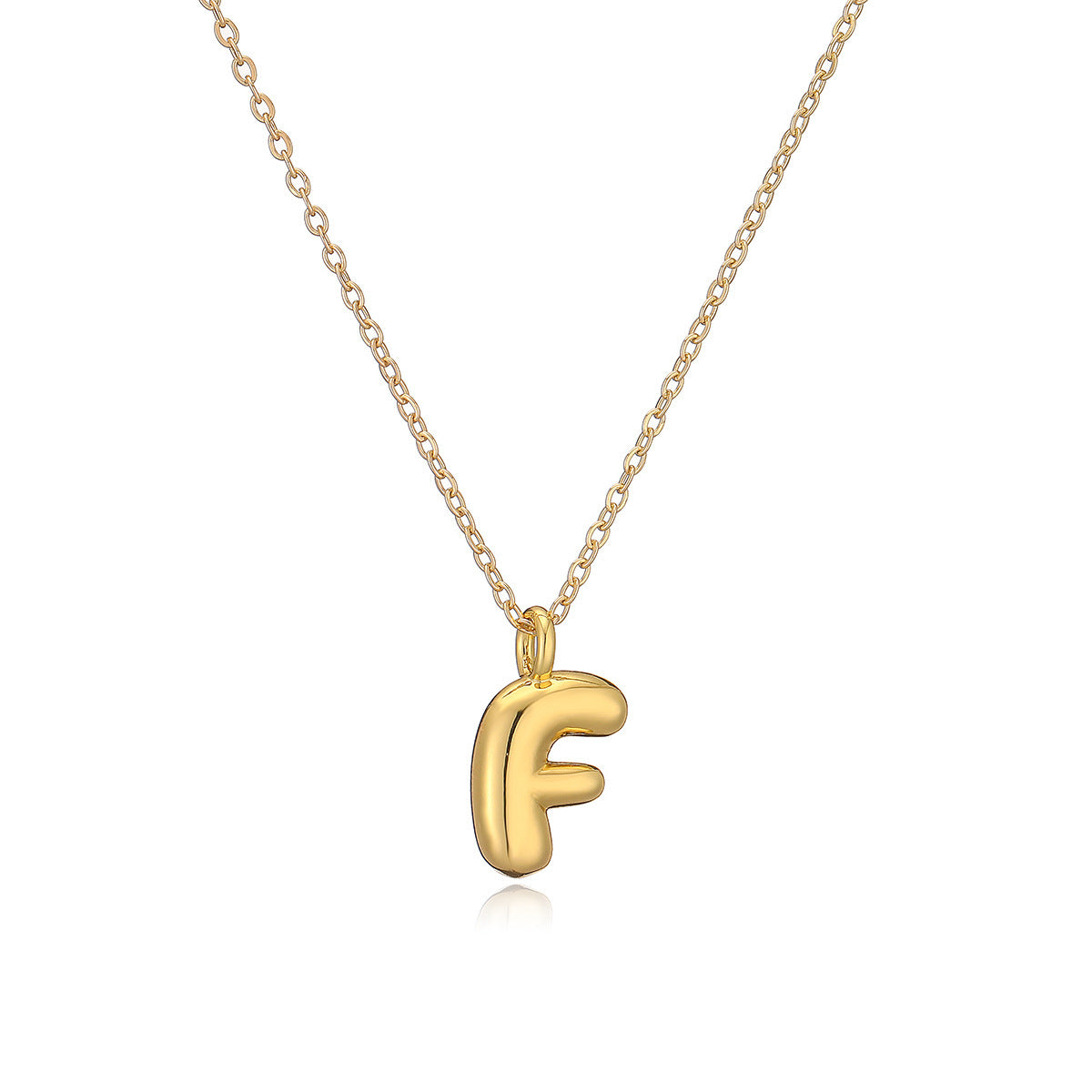 Copper Plated Gold English Letters Pendant Necklace