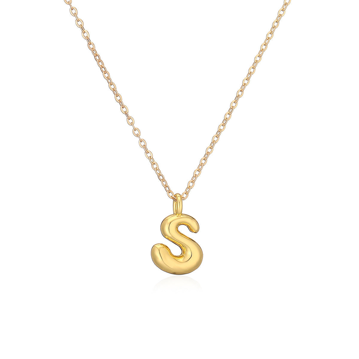 Copper Plated Gold English Letters Pendant Necklace